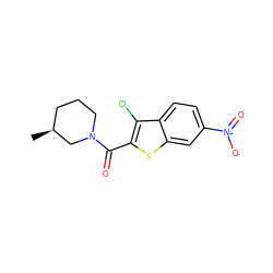 C[C@H]1CCCN(C(=O)c2sc3cc([N+](=O)[O-])ccc3c2Cl)C1 ZINC000000435210