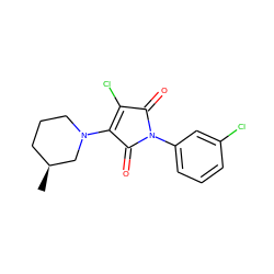 C[C@H]1CCCN(C2=C(Cl)C(=O)N(c3cccc(Cl)c3)C2=O)C1 ZINC000000144948