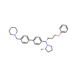 C[C@H]1CCCN1[C@@H](CCCOc1ccccc1)c1ccc(-c2ccc(CN3CCCCC3)cc2)cc1 ZINC000082158341