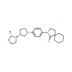 C[C@H]1CCCN1[C@@H]1CC[C@H](c2ccc(N3CCC4(CCCCC4)C3=O)cc2)C1 ZINC000147040864