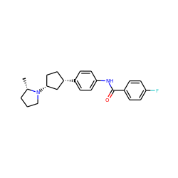 C[C@H]1CCCN1[C@@H]1CC[C@H](c2ccc(NC(=O)c3ccc(F)cc3)cc2)C1 ZINC000147060037