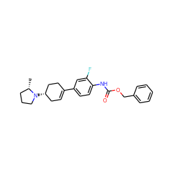 C[C@H]1CCCN1[C@H]1CC=C(c2ccc(NC(=O)OCc3ccccc3)c(F)c2)CC1 ZINC000072318339