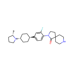 C[C@H]1CCCN1[C@H]1CC[C@H](c2ccc(N3CCC4(CCNCC4)C3=O)c(F)c2)CC1 ZINC001772636415