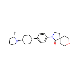 C[C@H]1CCCN1[C@H]1CC[C@H](c2ccc(N3CCC4(CCOCC4)C3=O)cc2)CC1 ZINC001772588336