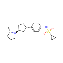 C[C@H]1CCCN1[C@H]1CC[C@H](c2ccc(NS(=O)(=O)C3CC3)cc2)C1 ZINC000199827325