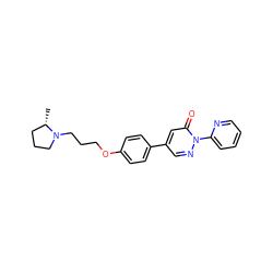 C[C@H]1CCCN1CCCOc1ccc(-c2cnn(-c3ccccn3)c(=O)c2)cc1 ZINC000073296194