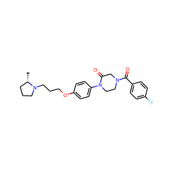 C[C@H]1CCCN1CCCOc1ccc(N2CCN(C(=O)c3ccc(F)cc3)CC2=O)cc1 ZINC000028870312