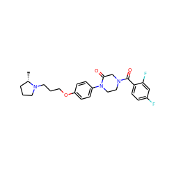 C[C@H]1CCCN1CCCOc1ccc(N2CCN(C(=O)c3ccc(F)cc3F)CC2=O)cc1 ZINC000028870330