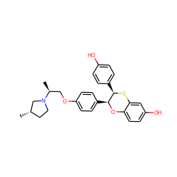 C[C@H]1CCN([C@@H](C)COc2ccc([C@@H]3Oc4ccc(O)cc4S[C@@H]3c3ccc(O)cc3)cc2)C1 ZINC000003819176