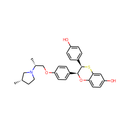 C[C@H]1CCN([C@H](C)COc2ccc([C@@H]3Oc4ccc(O)cc4S[C@@H]3c3ccc(O)cc3)cc2)C1 ZINC000028352981