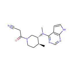 C[C@H]1CCN(C(=O)CC#N)C[C@@H]1N(C)c1ncnc2[nH]ccc12 ZINC000013974878