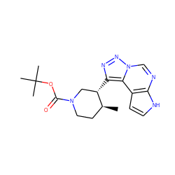 C[C@H]1CCN(C(=O)OC(C)(C)C)C[C@@H]1c1nnn2cnc3[nH]ccc3c12 ZINC001772596105