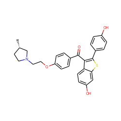 C[C@H]1CCN(CCOc2ccc(C(=O)c3c(-c4ccc(O)cc4)sc4cc(O)ccc34)cc2)C1 ZINC000000839728