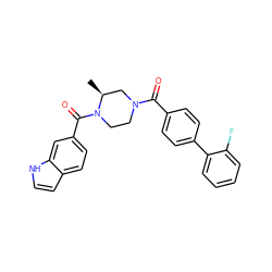 C[C@H]1CN(C(=O)c2ccc(-c3ccccc3F)cc2)CCN1C(=O)c1ccc2cc[nH]c2c1 ZINC000049033744