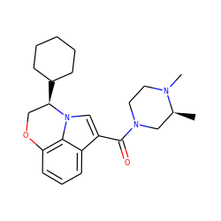 C[C@H]1CN(C(=O)c2cn3c4c(cccc24)OC[C@H]3C2CCCCC2)CCN1C ZINC000013983273