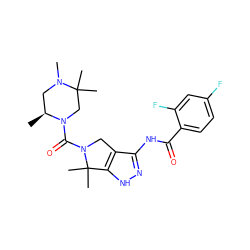 C[C@H]1CN(C)C(C)(C)CN1C(=O)N1Cc2c(NC(=O)c3ccc(F)cc3F)n[nH]c2C1(C)C ZINC000114183630