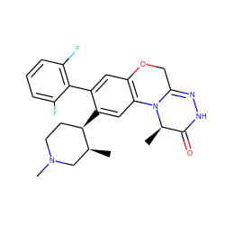 C[C@H]1CN(C)CC[C@H]1c1cc2c(cc1-c1c(F)cccc1F)OCC1=NNC(=O)[C@@H](C)N12 ZINC000145786342