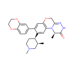 C[C@H]1CN(C)CC[C@H]1c1cc2c(cc1-c1ccc3c(c1)OCCO3)OCC1=NNC(=O)[C@@H](C)N12 ZINC000299821920