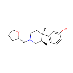 C[C@H]1CN(C[C@@H]2CCCO2)CC[C@@]1(C)c1cccc(O)c1 ZINC000013833028