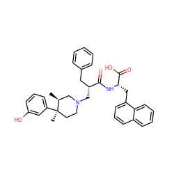 C[C@H]1CN(C[C@H](Cc2ccccc2)C(=O)N[C@@H](Cc2cccc3ccccc23)C(=O)O)CC[C@@]1(C)c1cccc(O)c1 ZINC000029126271