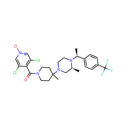 C[C@H]1CN(C2(C)CCN(C(=O)c3c(Cl)c[n+]([O-])cc3Cl)CC2)CCN1[C@@H](C)c1ccc(C(F)(F)F)cc1 ZINC000027518853