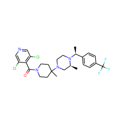 C[C@H]1CN(C2(C)CCN(C(=O)c3c(Cl)cncc3Cl)CC2)CCN1[C@@H](C)c1ccc(C(F)(F)F)cc1 ZINC000027520763