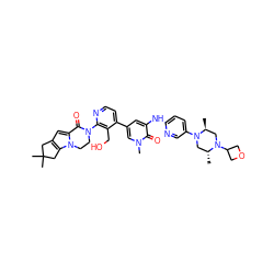 C[C@H]1CN(C2COC2)[C@H](C)CN1c1ccc(Nc2cc(-c3ccnc(N4CCn5c(cc6c5CC(C)(C)C6)C4=O)c3CO)cn(C)c2=O)nc1 ZINC000205483088