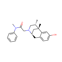 C[C@H]1CN(CC(=O)N(C)c2ccccc2)[C@@H]2Cc3ccc(O)cc3[C@]1(C)C2 ZINC000101365345