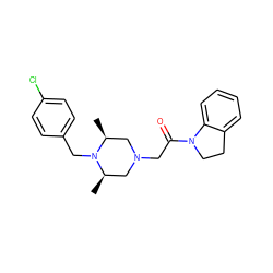 C[C@H]1CN(CC(=O)N2CCc3ccccc32)C[C@@H](C)N1Cc1ccc(Cl)cc1 ZINC000022941374