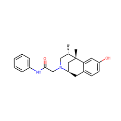 C[C@H]1CN(CC(=O)Nc2ccccc2)[C@@H]2Cc3ccc(O)cc3[C@]1(C)C2 ZINC000101365337