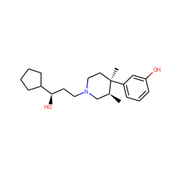 C[C@H]1CN(CC[C@@H](O)C2CCCC2)CC[C@@]1(C)c1cccc(O)c1 ZINC000013833045