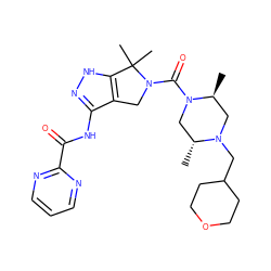 C[C@H]1CN(CC2CCOCC2)[C@H](C)CN1C(=O)N1Cc2c(NC(=O)c3ncccn3)n[nH]c2C1(C)C ZINC000114184597