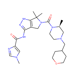 C[C@H]1CN(CC2CCOCC2)CCN1C(=O)N1Cc2c(NC(=O)c3cn(C)cn3)n[nH]c2C1(C)C ZINC000149483919