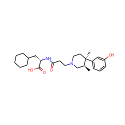 C[C@H]1CN(CCC(=O)N[C@@H](CC2CCCCC2)C(=O)O)CC[C@@]1(C)c1cccc(O)c1 ZINC000029126547