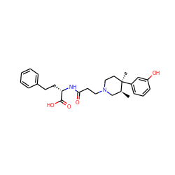 C[C@H]1CN(CCC(=O)N[C@@H](CCc2ccccc2)C(=O)O)CC[C@@]1(C)c1cccc(O)c1 ZINC000029126512