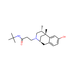 C[C@H]1CN(CCC(=O)NC(C)(C)C)[C@@H]2Cc3ccc(O)cc3[C@]1(C)C2 ZINC000101365334