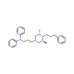 C[C@H]1CN(CCCN(c2ccccc2)c2ccccc2)C[C@H](C)N1CCCc1ccccc1 ZINC000027518363