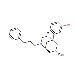 C[C@H]1CN(CCCc2ccccc2)[C@@H]2C[C@@H](N)C[C@@]1(c1cccc(O)c1)C2 ZINC000013475349