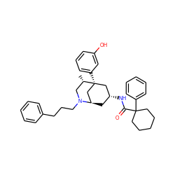 C[C@H]1CN(CCCc2ccccc2)[C@@H]2C[C@@H](NC(=O)C3(c4ccccc4)CCCCC3)C[C@@]1(c1cccc(O)c1)C2 ZINC000038147765