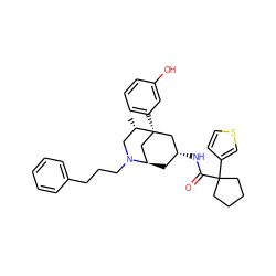 C[C@H]1CN(CCCc2ccccc2)[C@@H]2C[C@@H](NC(=O)C3(c4ccsc4)CCCC3)C[C@@]1(c1cccc(O)c1)C2 ZINC000038147755