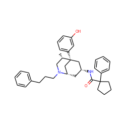 C[C@H]1CN(CCCc2ccccc2)[C@H]2C[C@@H](NC(=O)C3(c4ccccc4)CCCC3)C[C@@]1(c1cccc(O)c1)C2 ZINC000253754646