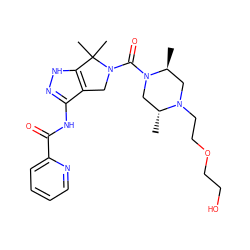 C[C@H]1CN(CCOCCO)[C@H](C)CN1C(=O)N1Cc2c(NC(=O)c3ccccn3)n[nH]c2C1(C)C ZINC000149072308