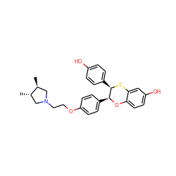 C[C@H]1CN(CCOc2ccc([C@@H]3Oc4ccc(O)cc4S[C@@H]3c3ccc(O)cc3)cc2)C[C@@H]1C ZINC000012501375