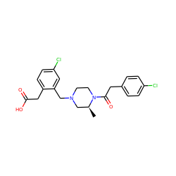 C[C@H]1CN(Cc2cc(Cl)ccc2CC(=O)O)CCN1C(=O)Cc1ccc(Cl)cc1 ZINC000066114571