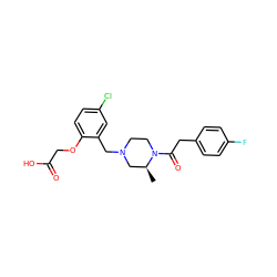 C[C@H]1CN(Cc2cc(Cl)ccc2OCC(=O)O)CCN1C(=O)Cc1ccc(F)cc1 ZINC000035970398