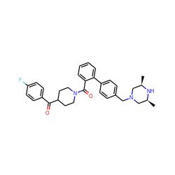 C[C@H]1CN(Cc2ccc(-c3ccccc3C(=O)N3CCC(C(=O)c4ccc(F)cc4)CC3)cc2)C[C@@H](C)N1 ZINC000040409666