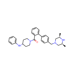 C[C@H]1CN(Cc2ccc(-c3ccccc3C(=O)N3CCC(Nc4ccccc4)CC3)cc2)C[C@@H](C)N1 ZINC000040936554