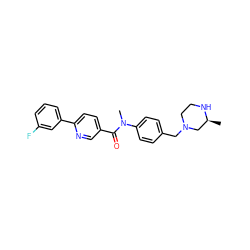 C[C@H]1CN(Cc2ccc(N(C)C(=O)c3ccc(-c4cccc(F)c4)nc3)cc2)CCN1 ZINC000095598487