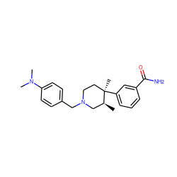 C[C@H]1CN(Cc2ccc(N(C)C)cc2)CC[C@@]1(C)c1cccc(C(N)=O)c1 ZINC000013587986