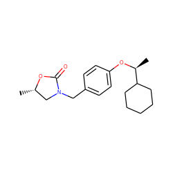 C[C@H]1CN(Cc2ccc(O[C@@H](C)C3CCCCC3)cc2)C(=O)O1 ZINC000040411111